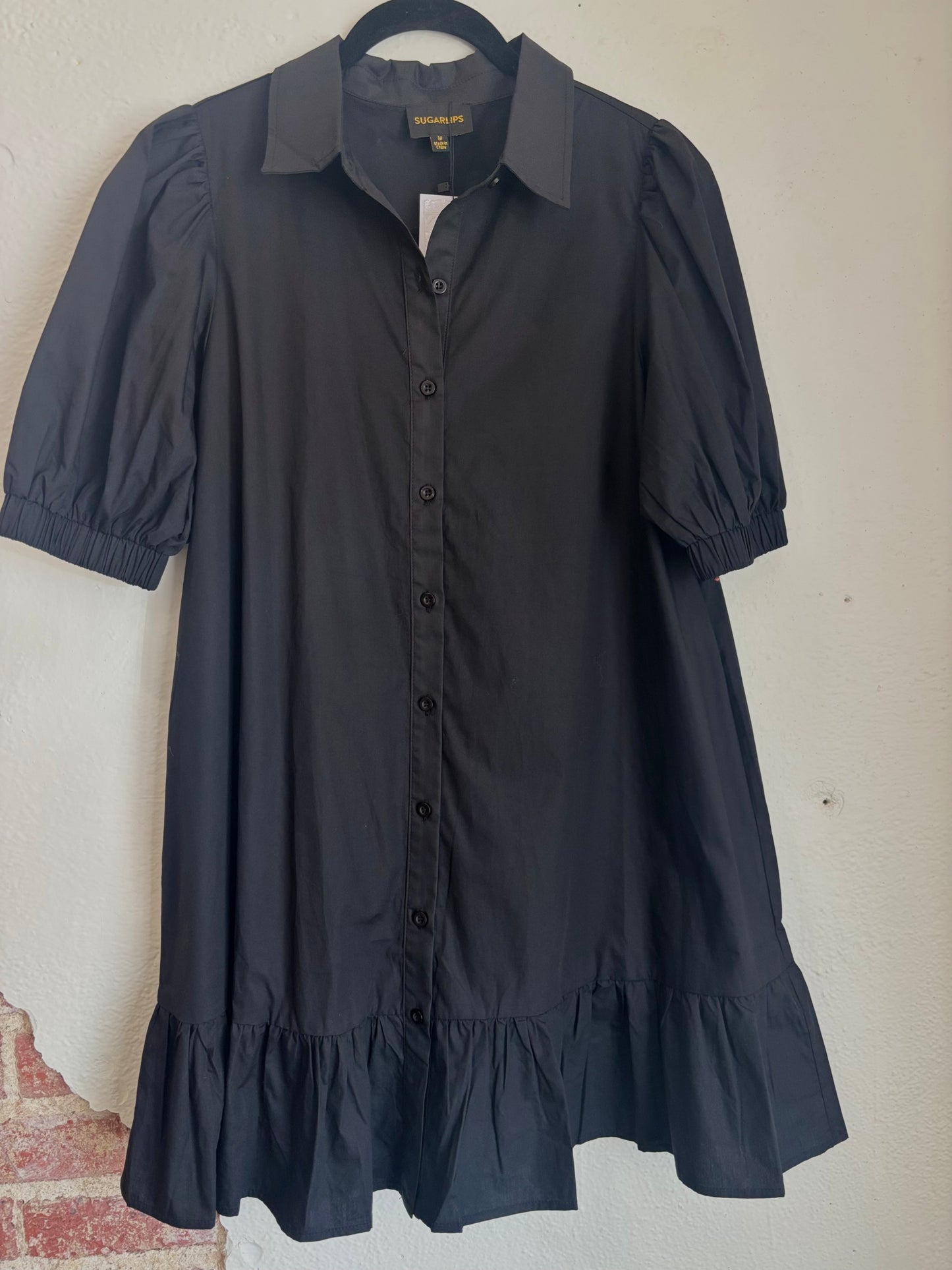 Levy Black Button Down Shift Dress