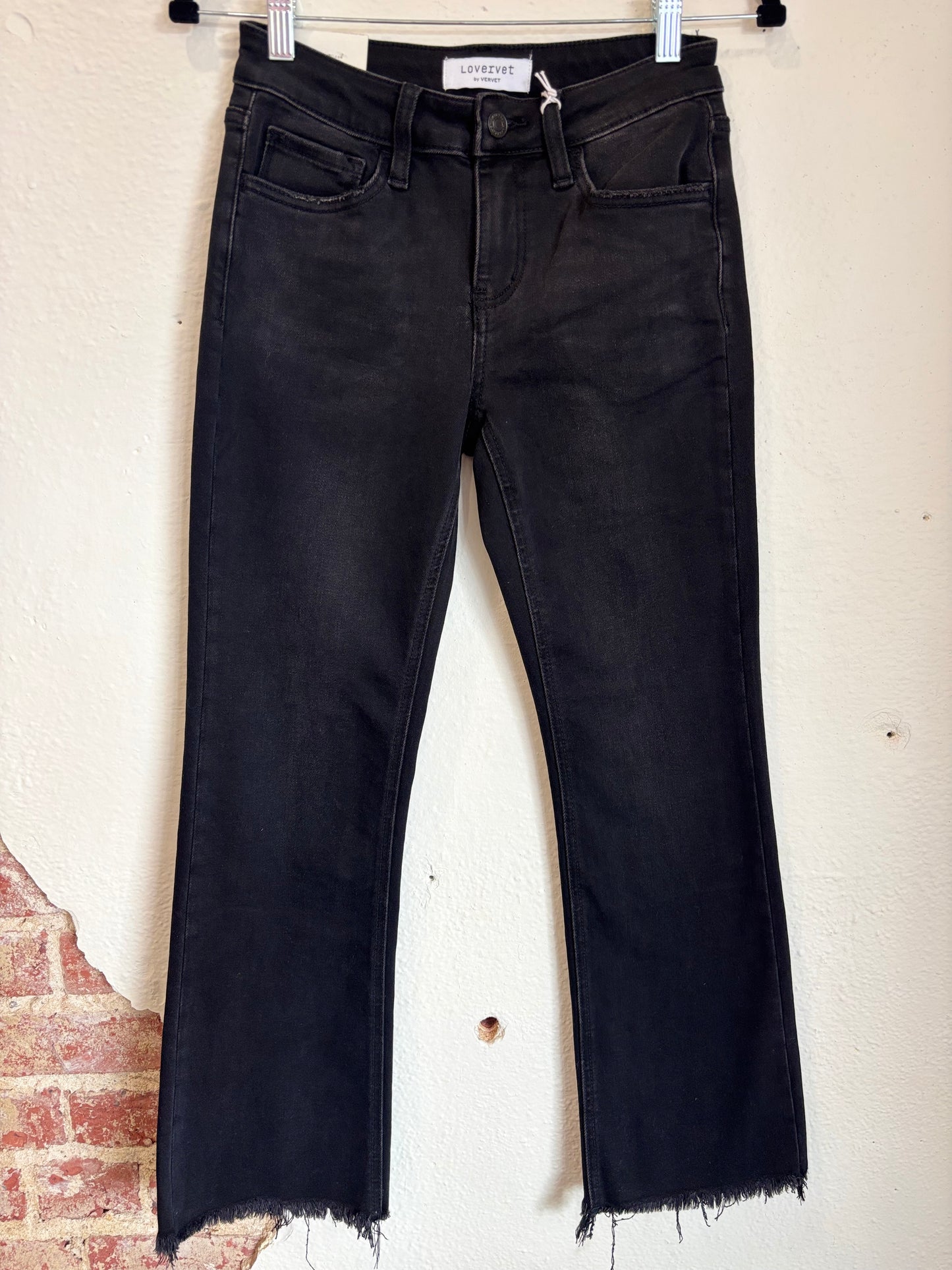 Vervet Black Crop Flare Mid Rise