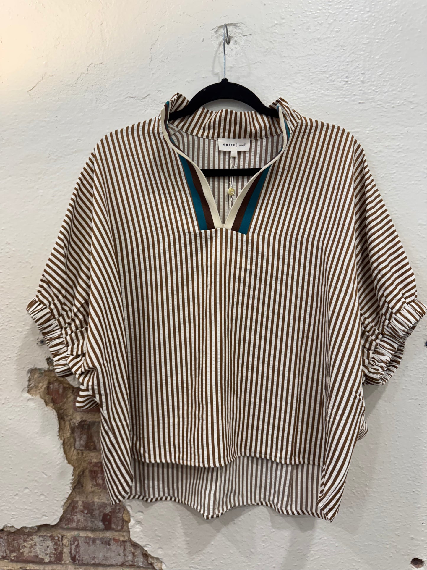 Tri-Toned Striped Blouse