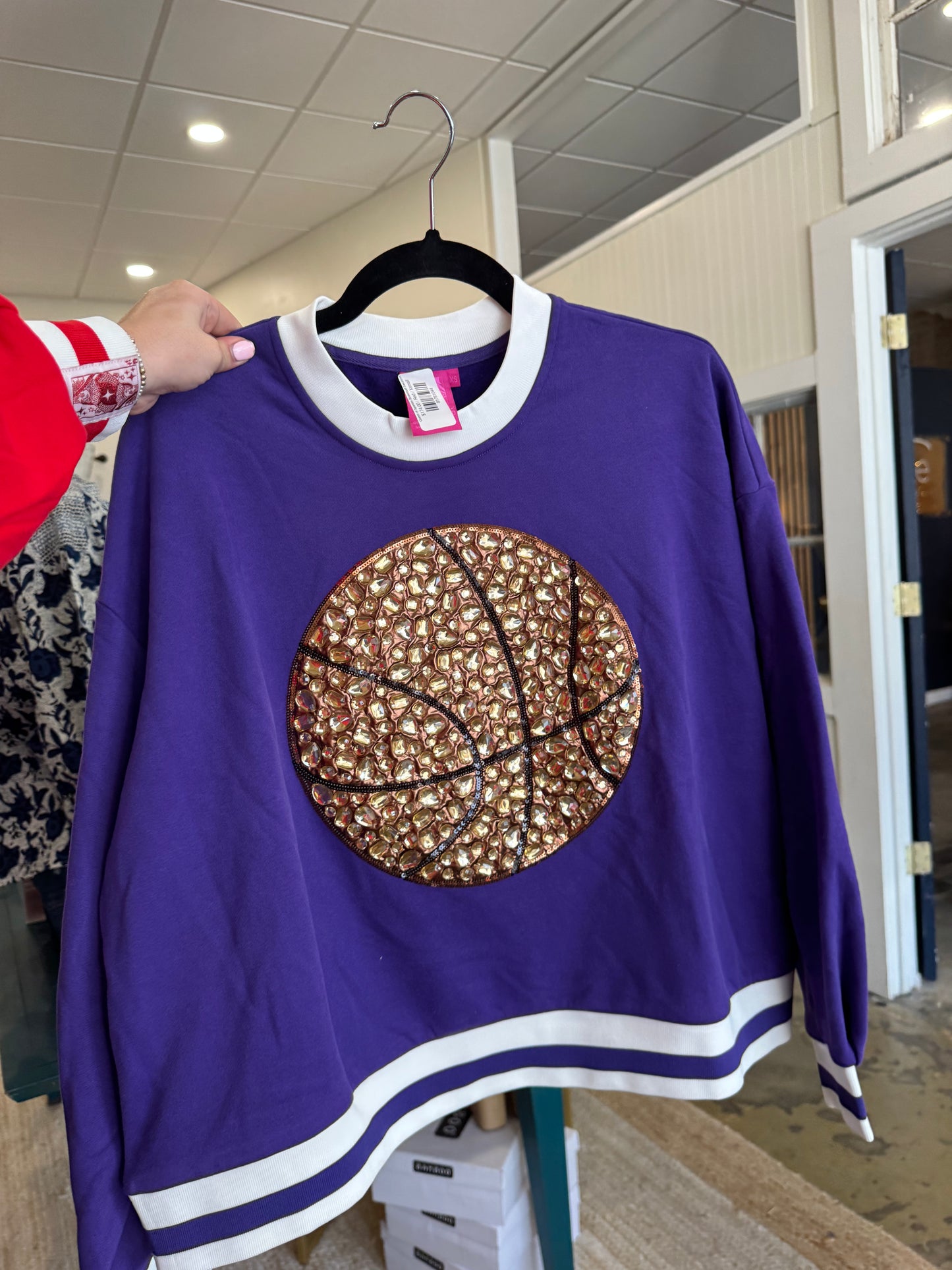 Queen of Sparkles Basketball Sweatshirt