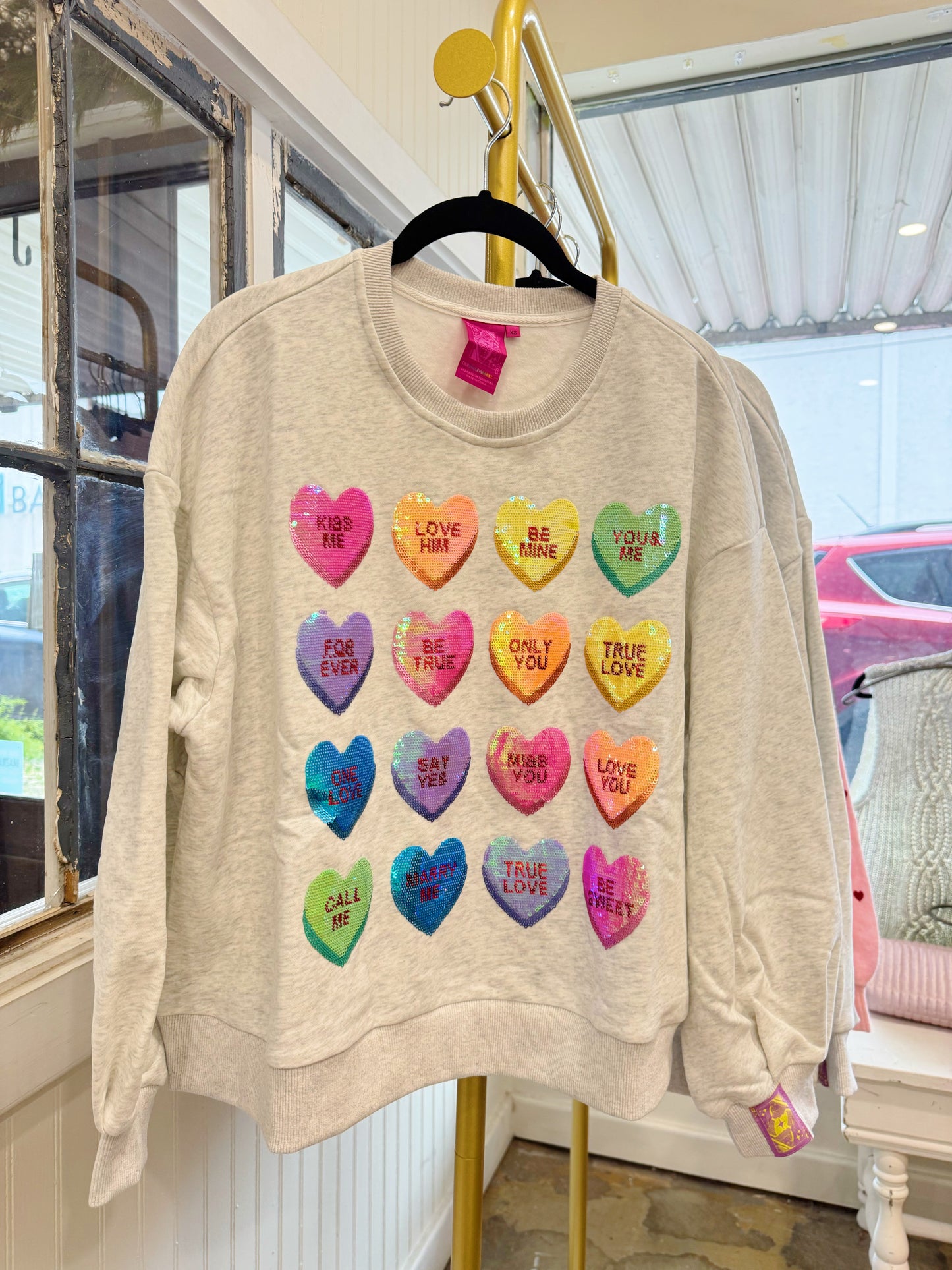 Queen of Sparkles Candy Heart Sweatshirt