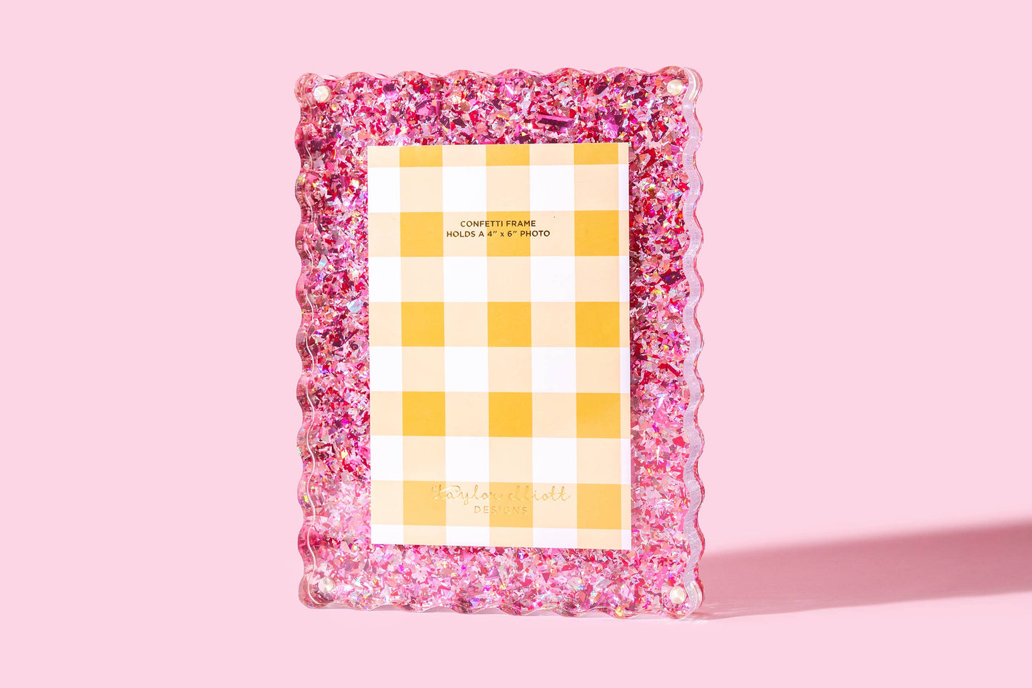 Acrylic  Frame - Medium - Pink Confetti