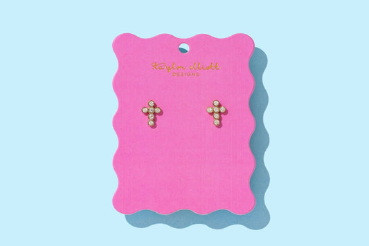 Gold-Plated + Crystal Gem Crosses - Faith