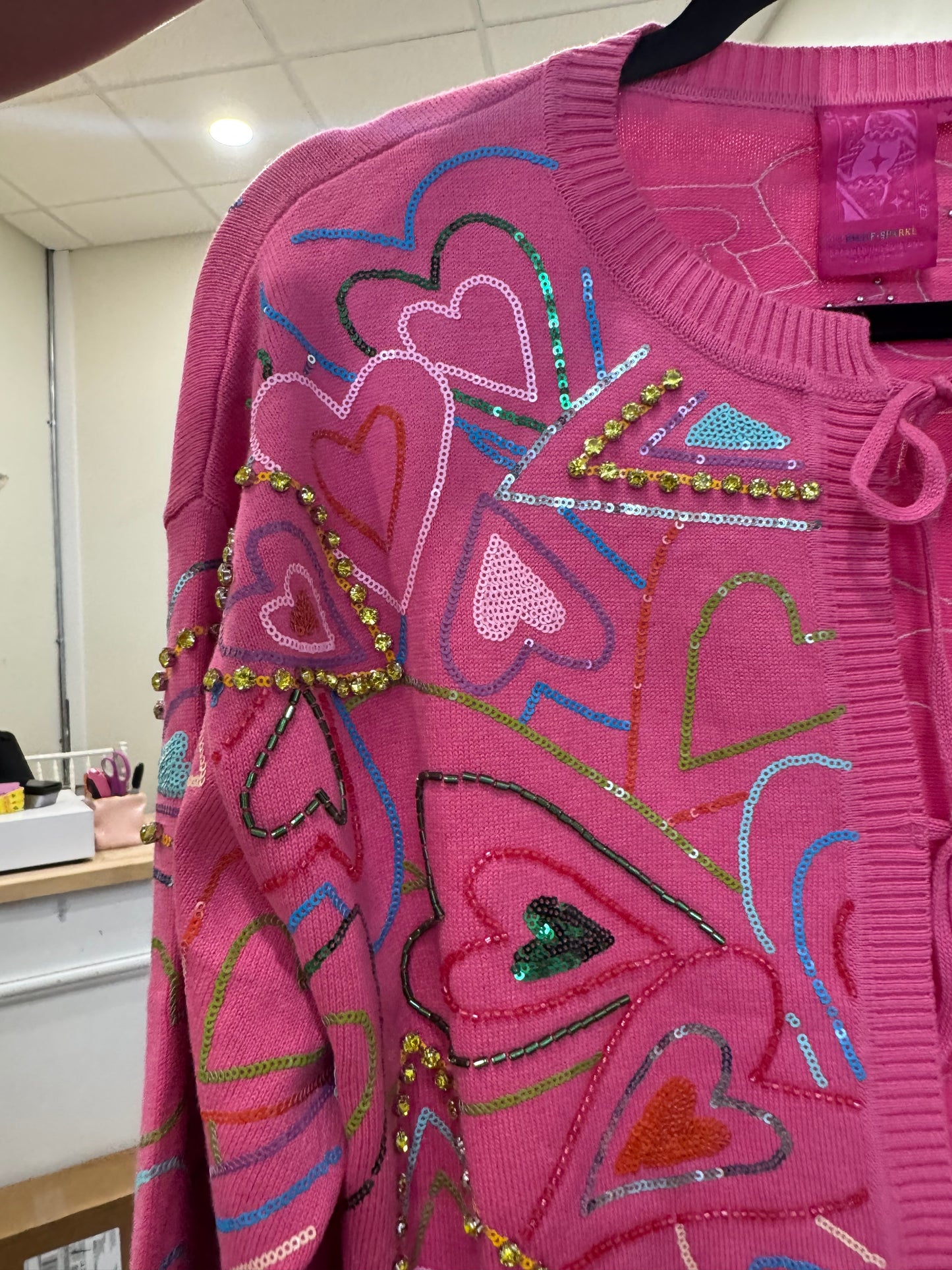 Queen of Sparkles Heart Cardigan