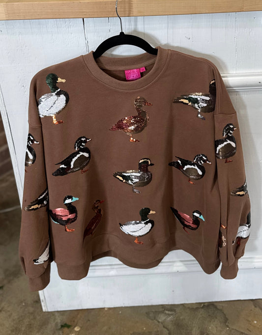 Queen Of Sparkles Scattered Duck Sweatshirt