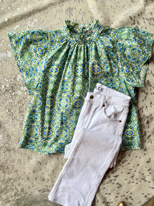 Flutter Sleeve Print Top