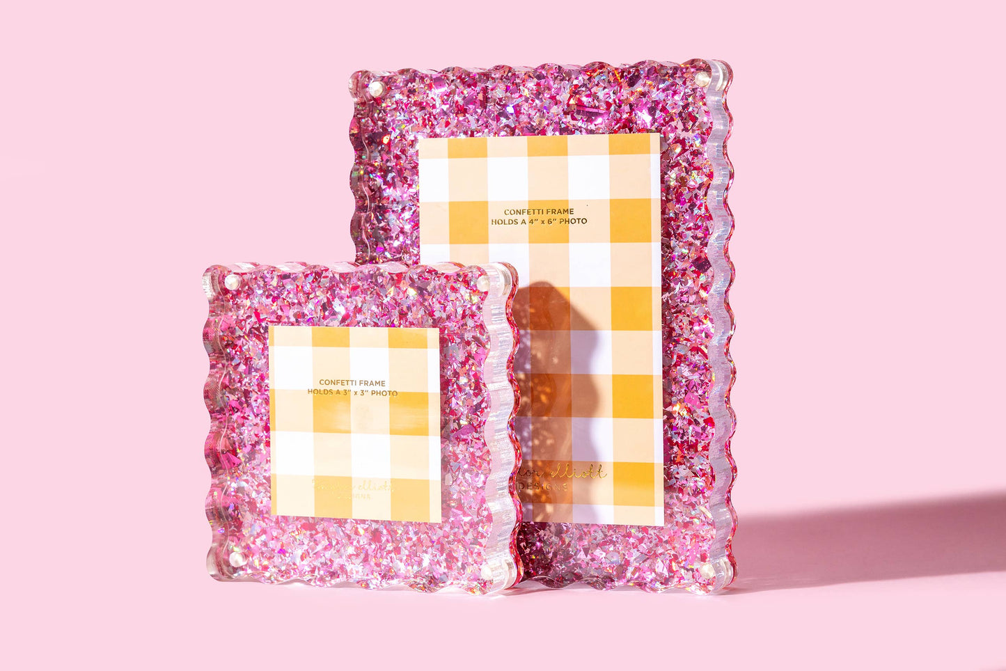 Acrylic  Frame - Medium - Pink Confetti