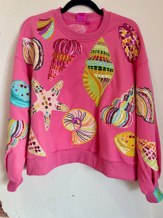Queen of Sparkles Pink Multi Shell Sweatshirt