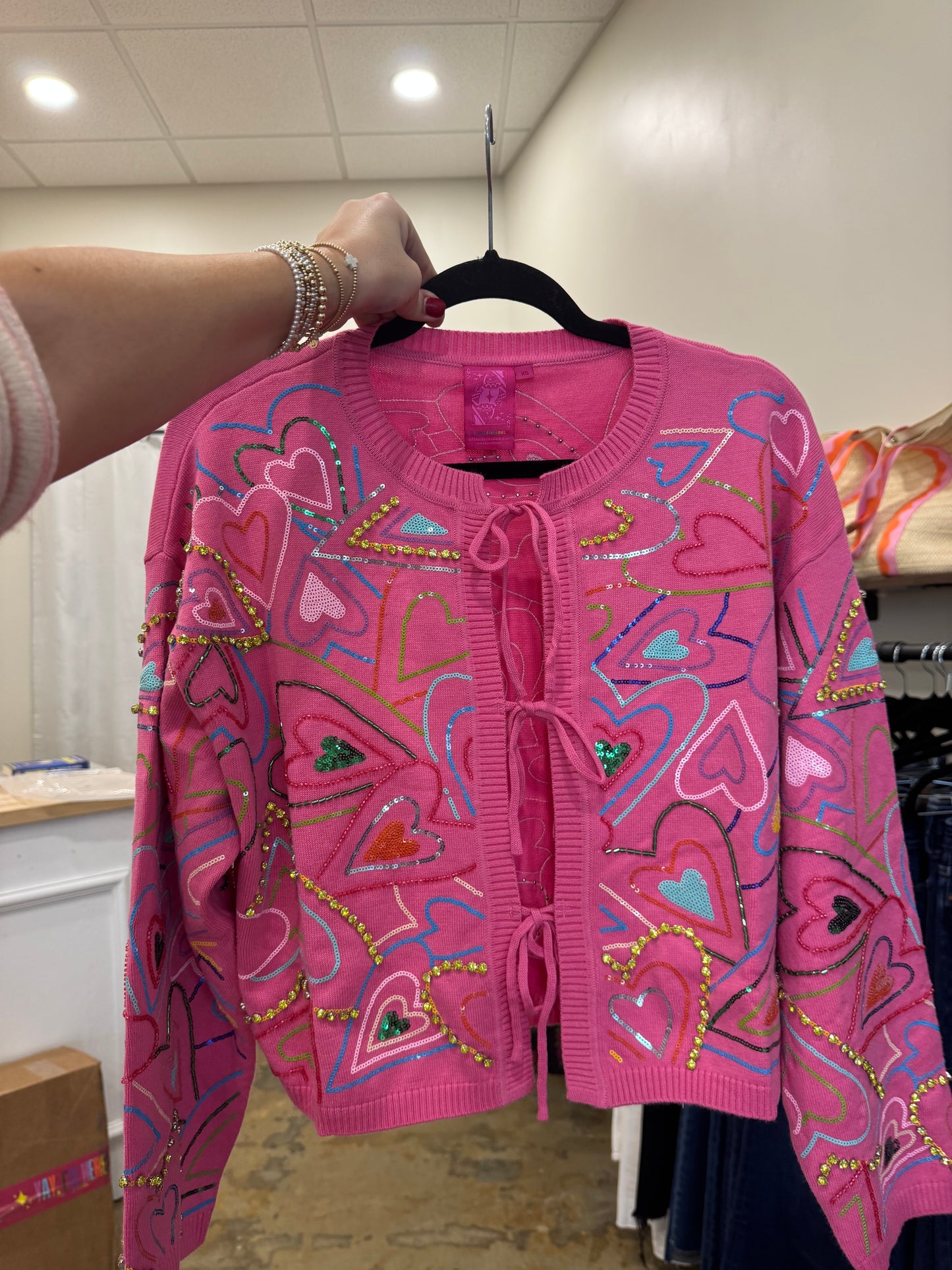 Queen of Sparkles Heart Cardigan