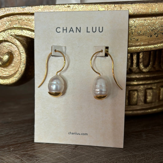 Chan Luu White Pearl Earrings