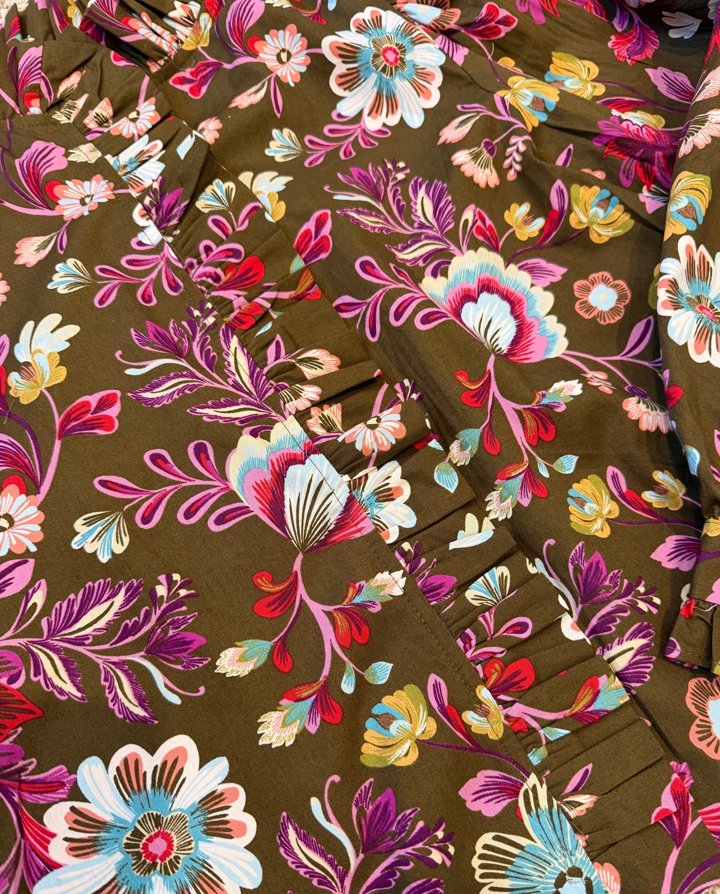 *ONLINE EXCLUSIVE* Olive Floral Button Down Top