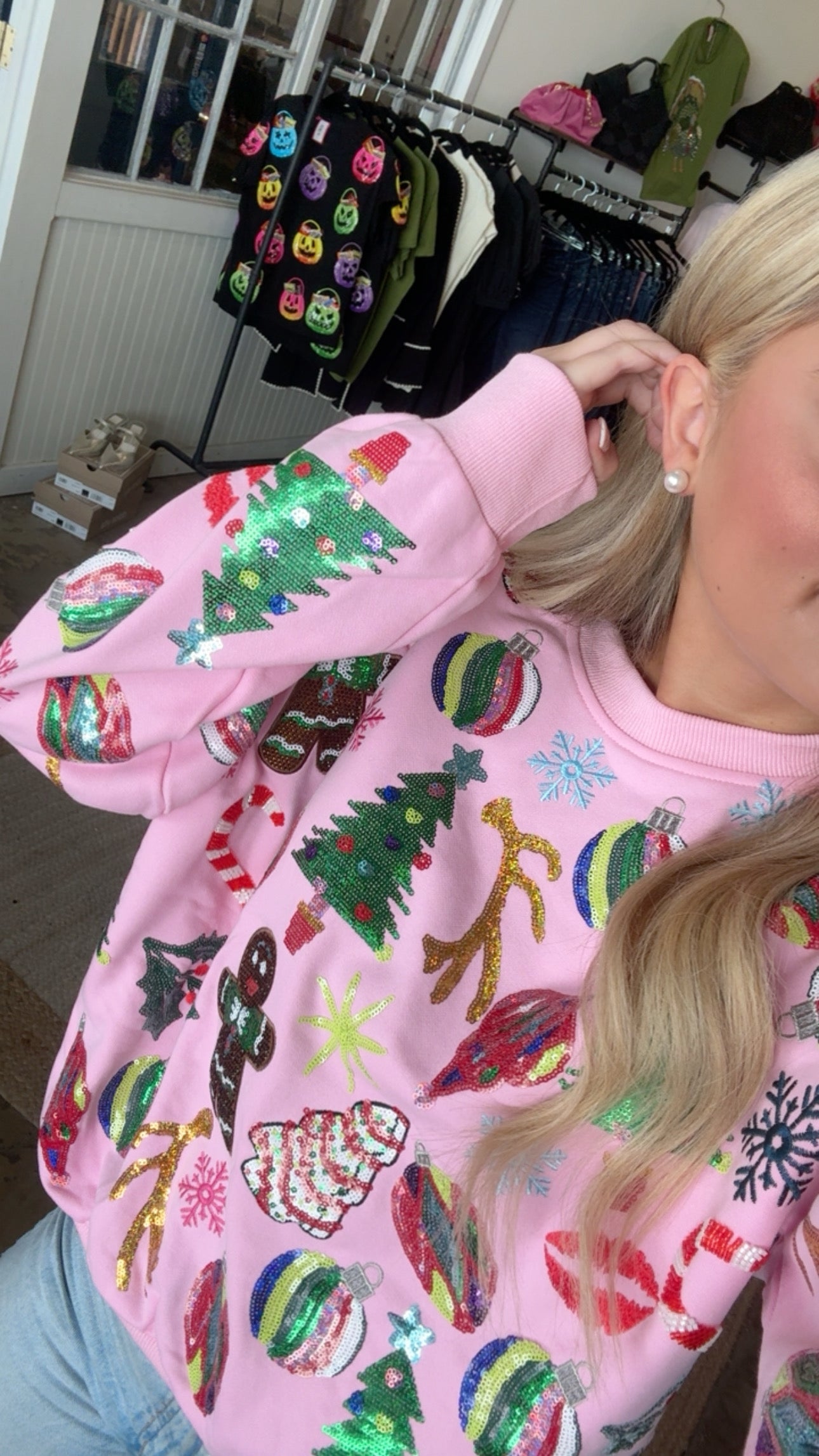 Queen of Sparkles Christmas Icons Sweatshirt