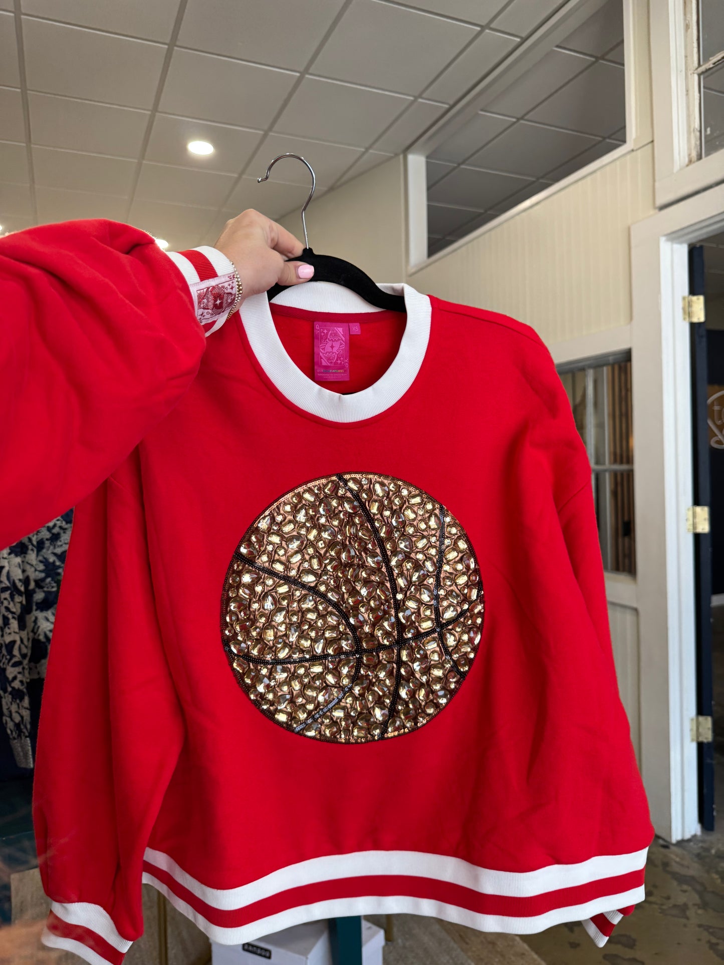 Queen of Sparkles Basketball Sweatshirt