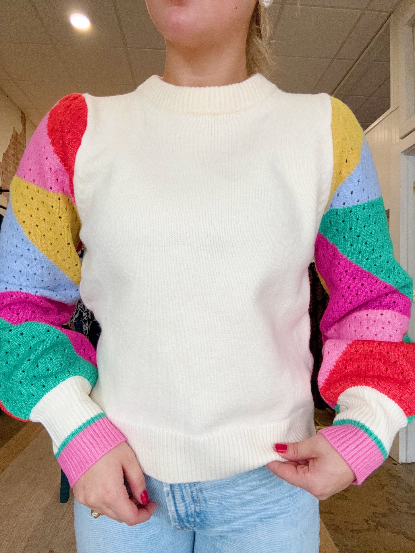 Color Block Sleeve Sweater
