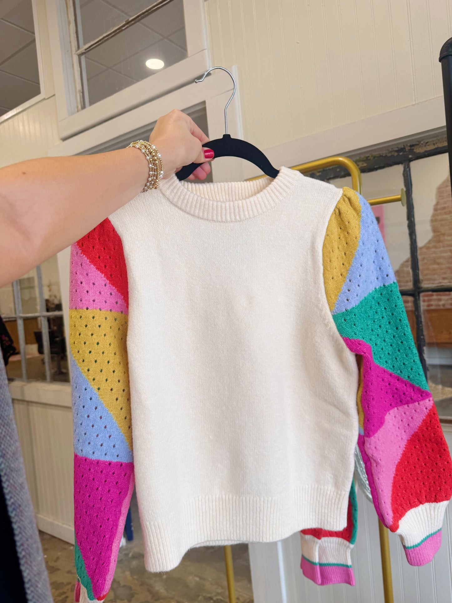 Color Block Sleeve Sweater