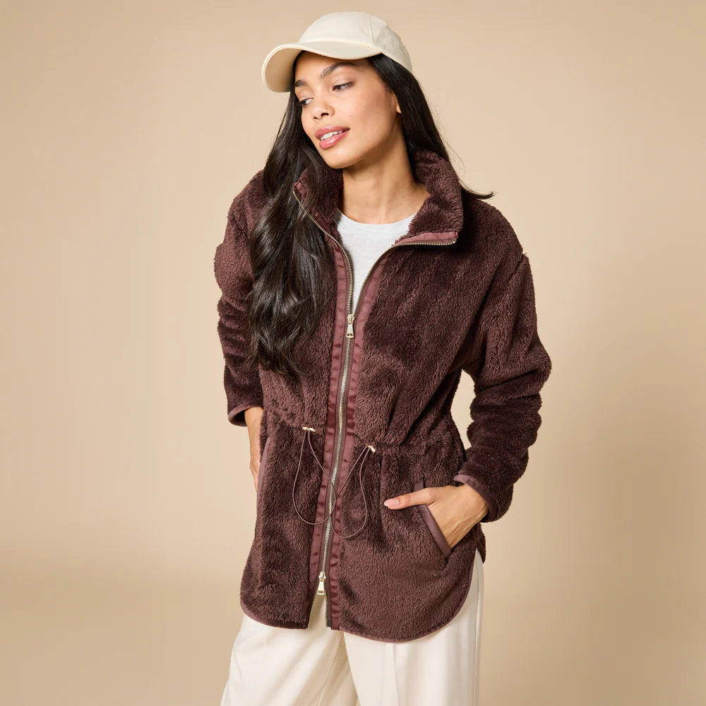 Brown Plush Zip Up