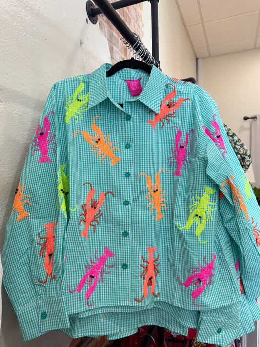 Queen of Sparkles Crawfish Button Up