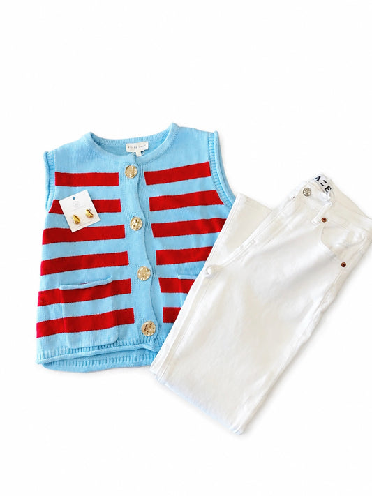Striped Shortsleeved Sweater