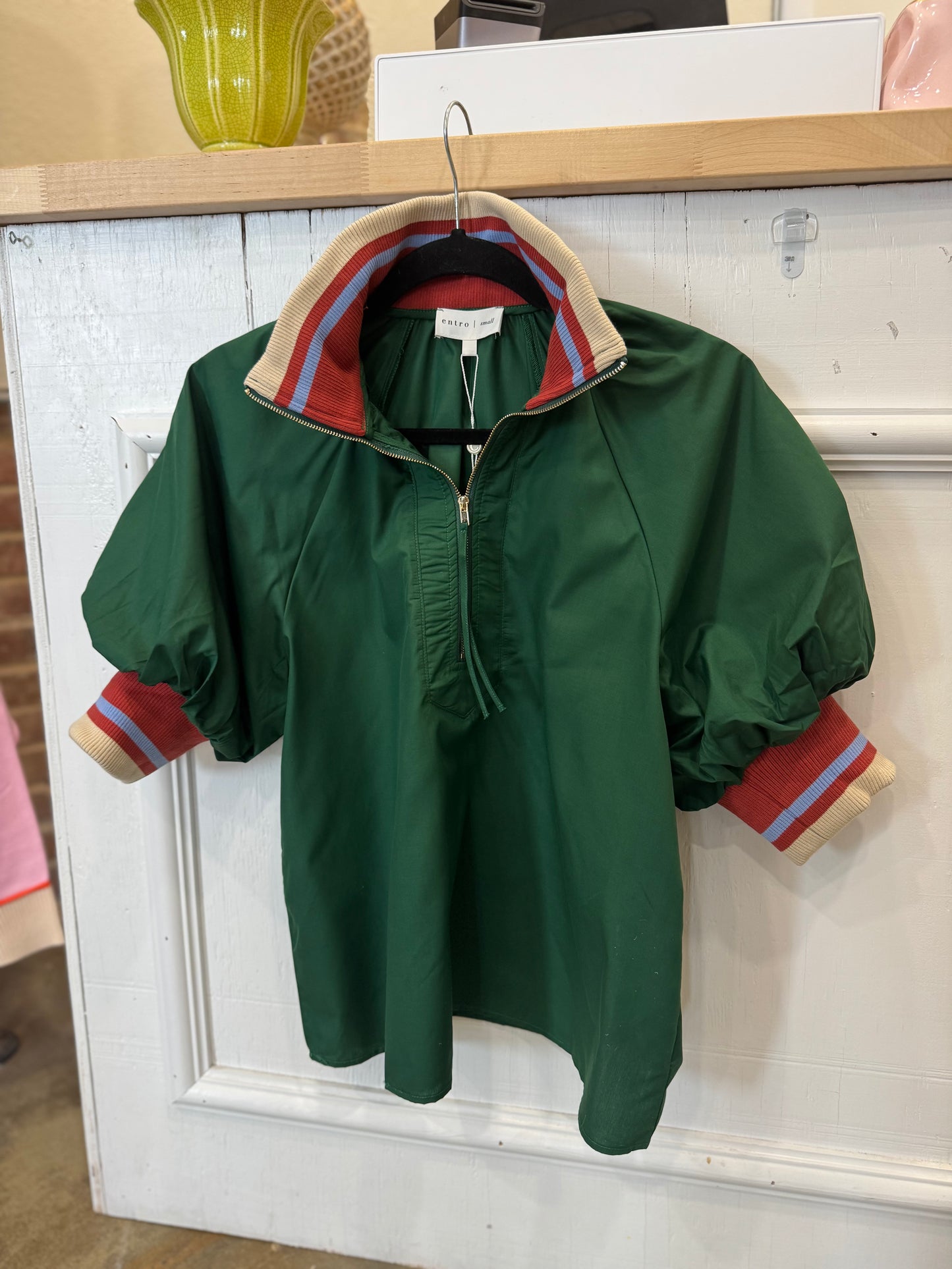 Green Stripe Detail Top