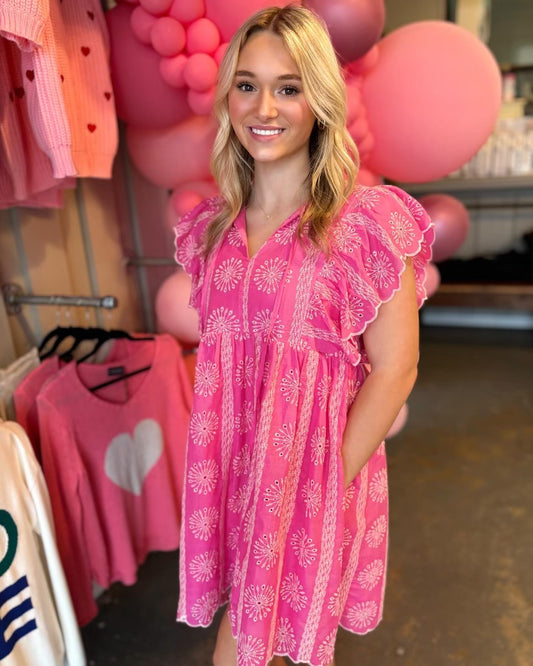 Pink Scallop Dress